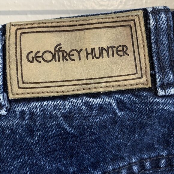 Geoffrey Hunter Women’s Sz 16W High Waist Pleated Jeans Blue Tapered Vintage 80s - Picture 10 of 12